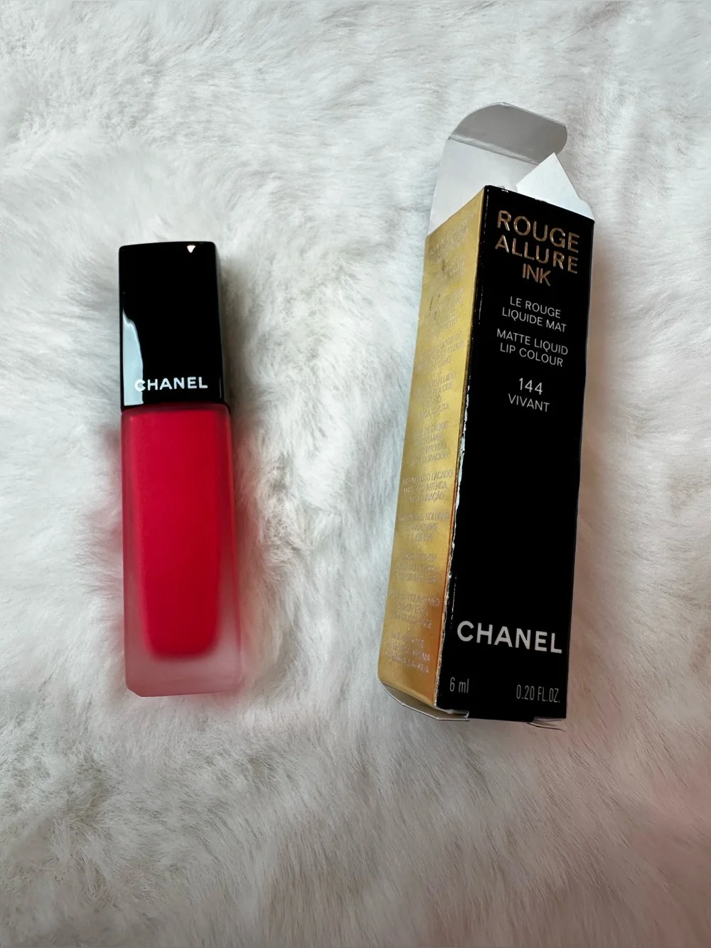 CHANEL Rouge Allure Ink Matte Liquid Lip Colour 144 Vivant - Vivid red
